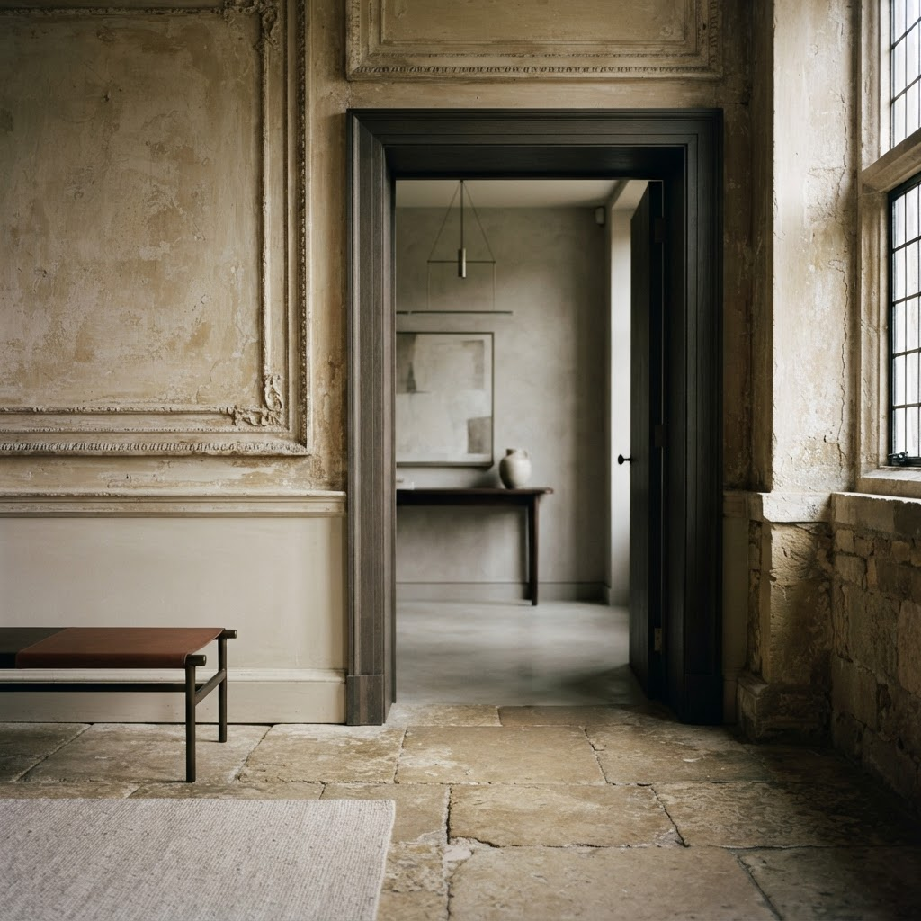 A layered interior with natural materials and enduring details
