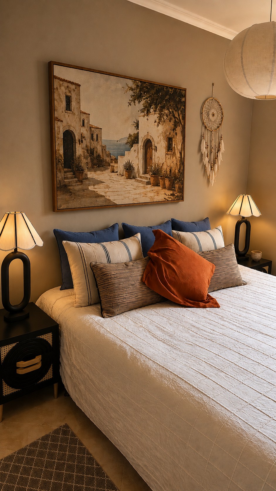 A fully styled bedroom ready for property photography and viewings