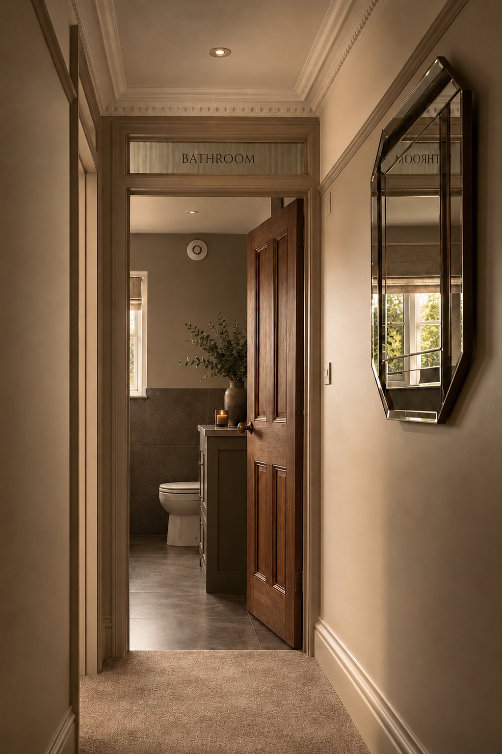 The new independent bathroom access from the landing after the renovation